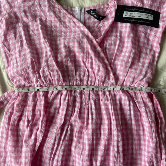 ASOS Pink Gingham Midi Dress - Picture 8 of 8